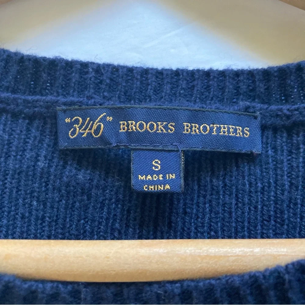 Brooks Brothers /  Navy Blue snowflake wool blend women’s  sweater - Picture 7 of 10